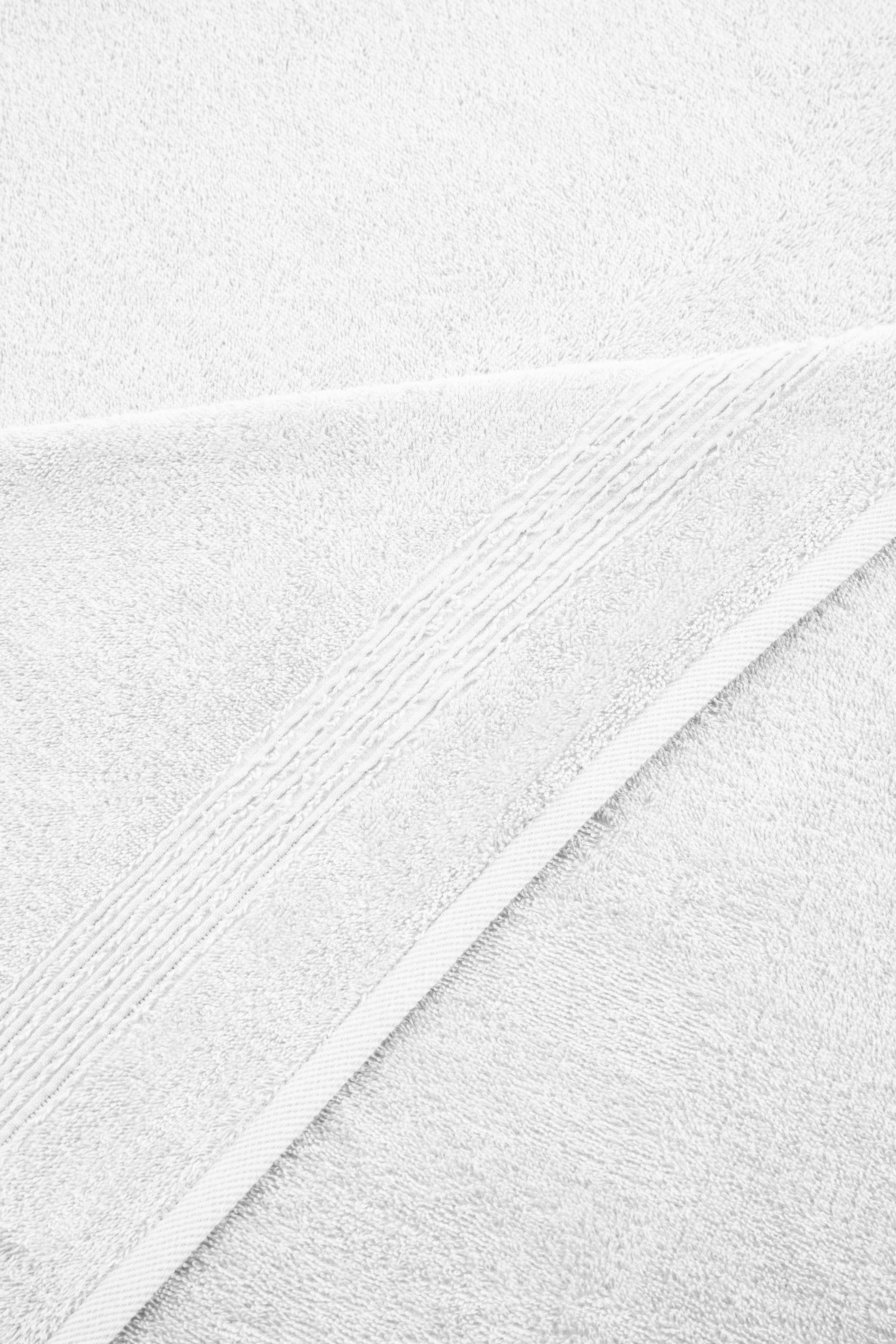Ozdilek 550 GSM 2 Piece Bath Towel Set - White - Close Up Detail Shot
