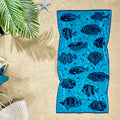 Turkish Cotton Beach Towel in Deep Blue Escape - Rich Navy Blue Absorbent Pool Towel
