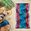 Turkish Cotton Beach Towel in Tropical Bliss - Exotic Floral Patterned Luxury Beach Towel